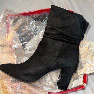 Sara Black Heeled Boots for Women